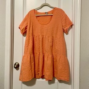 Orange Target Mini Dress with Pockets